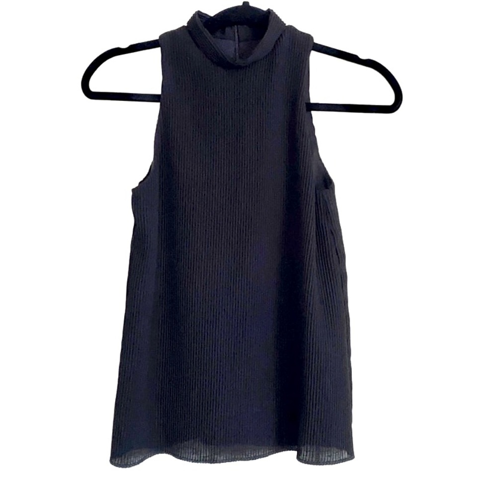Drew Black Ribbed Top Sz XS